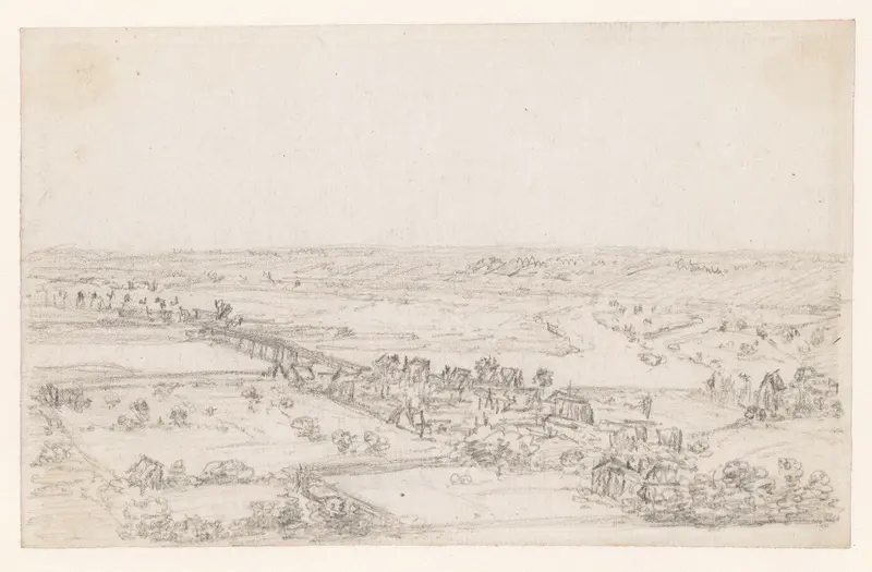 Onvoltooide schets van een heuvellandschap Wall Art by Georges Michel - High-Resolution Digital Print