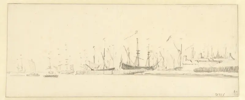 Oorlogsschepen in de haven van Vlissingen Wall Art by Willem van de Velde (II) - High-Resolution Digital Print