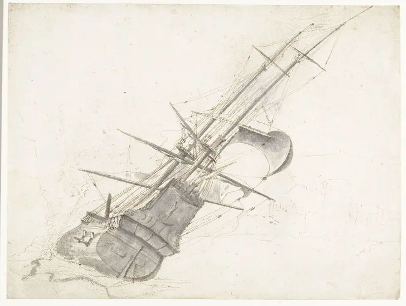 Oorlogsschip in storm Wall Art by Bonaventura Peeters (I) - High-Resolution Digital Print