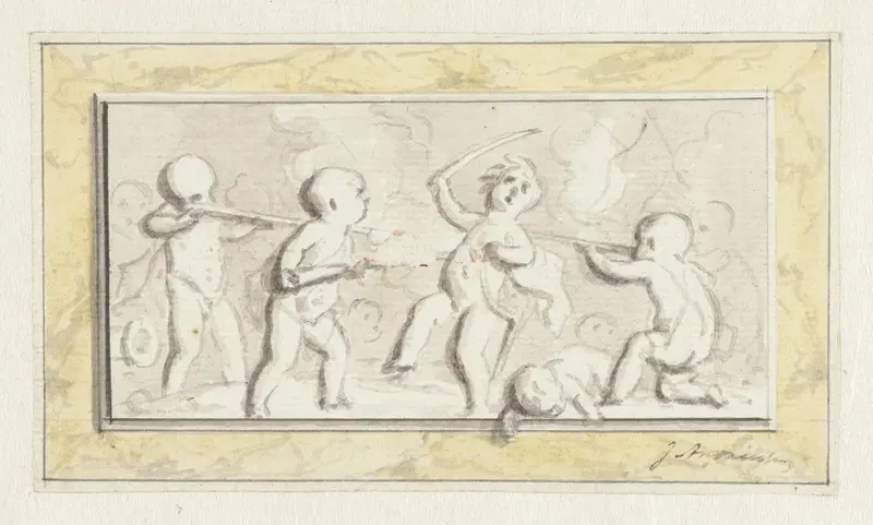 Oorlogvoerende putti Wall Art by Jurriaan Andriessen - High-Resolution Digital Print