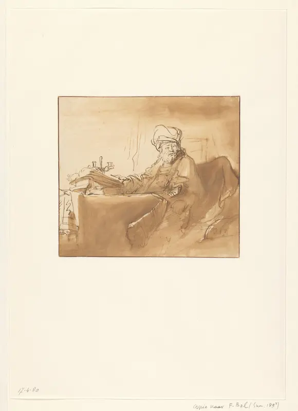 Oosterse geleerde aan een tafel Wall Art by Unknown - High-Resolution Digital Print