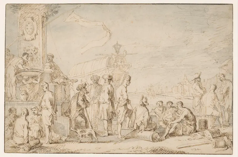 Oosterse zeehaven Wall Art by Cornelis de Wael - High-Resolution Digital Print