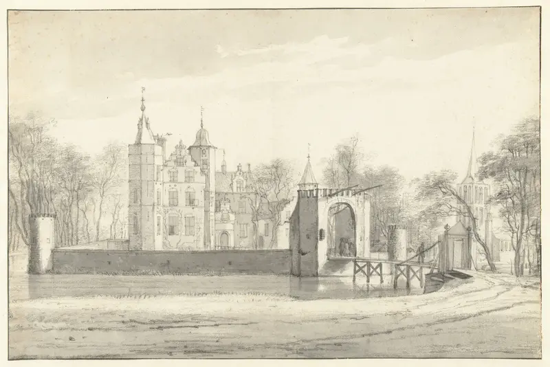 Oosterwijk Castle near Heukelum Wall Art by Roelant Roghman - High-Resolution Digital Print