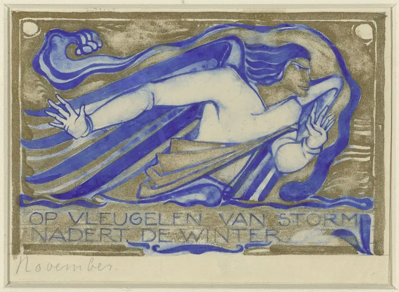 Op vleugelen van storm nadert de winter, november Wall Art by Willem Arondéus - High-Resolution Digital Print