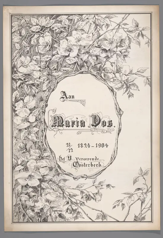 Opdracht aan Maria Vos omringd door een bloemenstruik Wall Art by Unknown - High-Resolution Digital Print