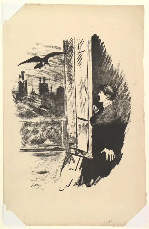 Open Here I Flung the Shutter, from "The Raven" by Edgar Allan Poe Wall Art by Edouard Manet - High-Resolution Digital Print