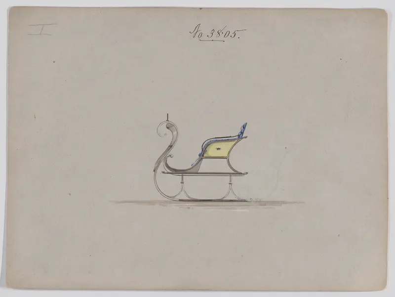 Open Panel Sleigh # 3805 Wall Art by Brewster & Co. - High-Resolution Digital Print