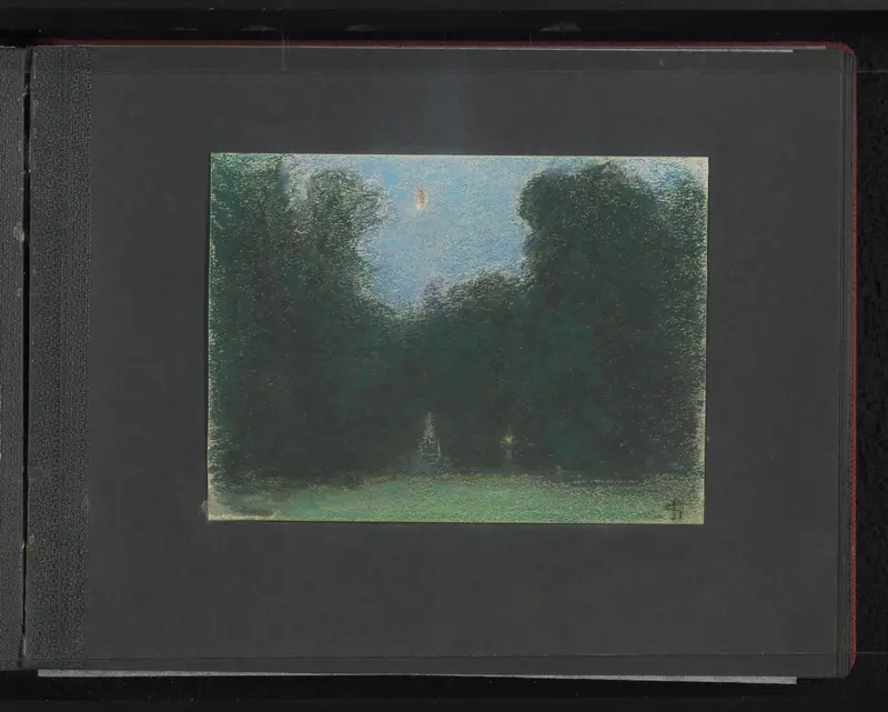 Open plek met monument omringd door bomen Wall Art by Unknown - High-Resolution Digital Print
