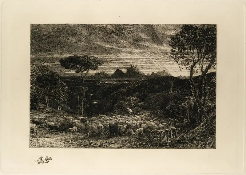 Opening the Fold, or Early Morning Wall Art by Samuel Palmer - High-Resolution Digital Print