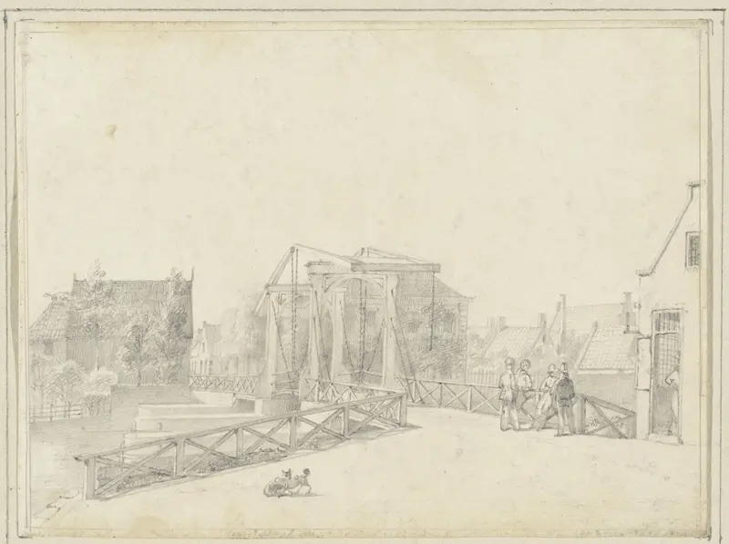 Ophaalbrug over de sluis in de Vecht te Muiden Wall Art by Hendrik Abraham Klinkhamer - High-Resolution Digital Print