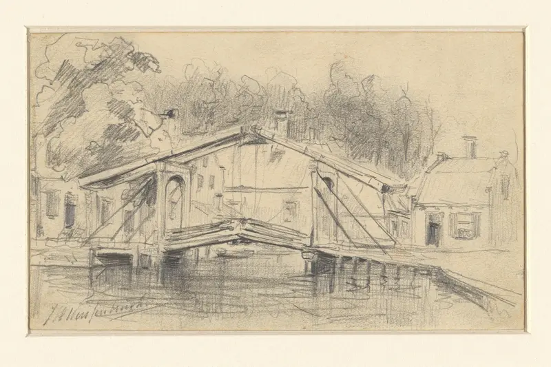 Ophaalbruggetje in een dorp Wall Art by Johan Hendrik Weissenbruch - High-Resolution Digital Print