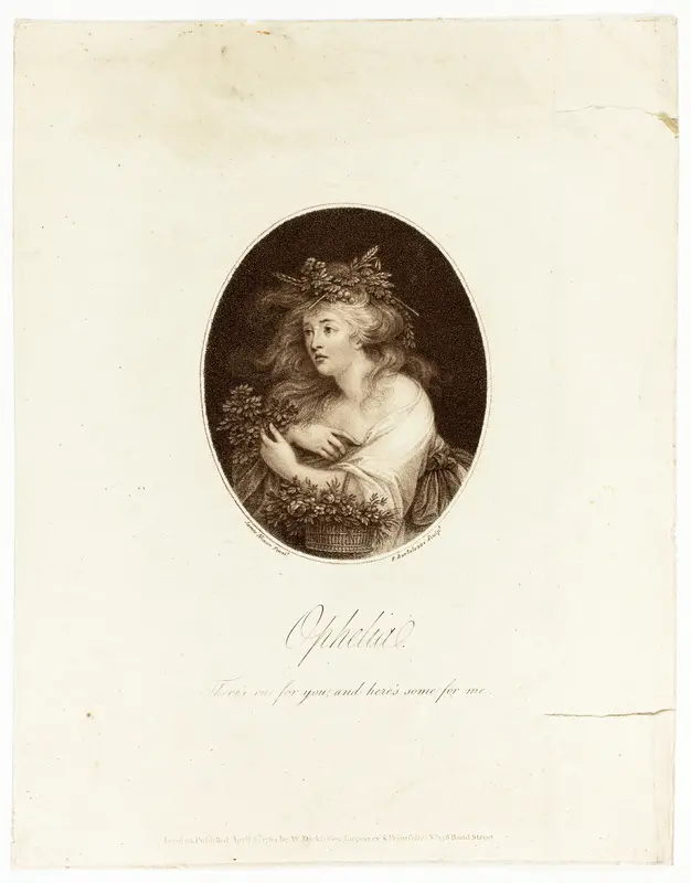 Ophelia Wall Art by Francesco Bartolozzi - High-Resolution Digital Print