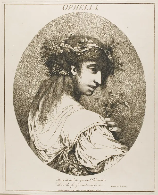 Ophelia, from Twelve Characters from Shakespeare Wall Art by John Hamilton Mortimer - High-Resolution Digital Print
