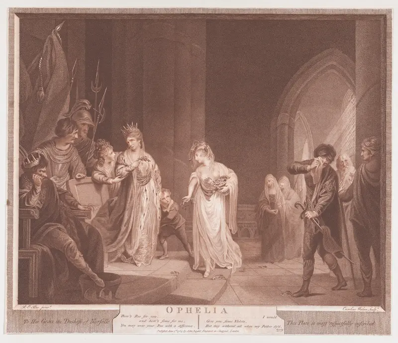 Ophelia (Shakespeare, Hamlet, Act 4, Scene 5) Wall Art by Caroline Watson - High-Resolution Digital Print