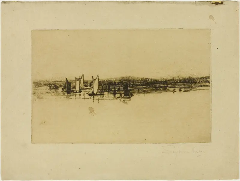 Opposite The Inn, Purfleet Wall Art by Francis Seymour Haden - High-Resolution Digital Print