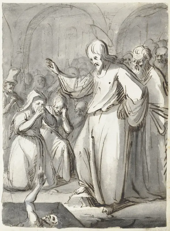 Opwekking van Lazarus Wall Art by Moses ter Borch - High-Resolution Digital Print