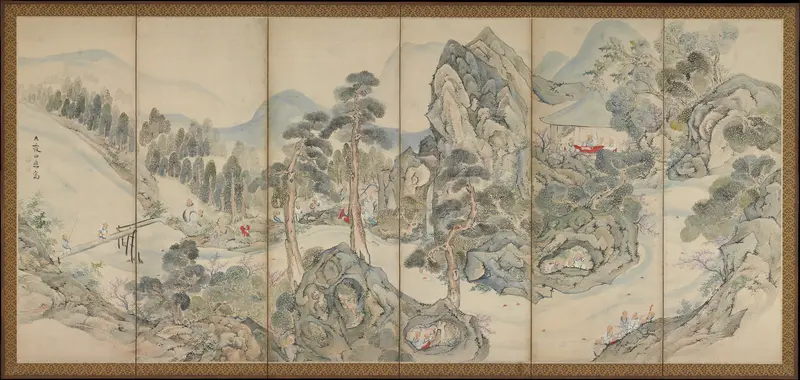 Orchid Pavilion Gathering; Autumn Harvest Festival Wall Art by Ike no Taiga - High-Resolution Digital Print