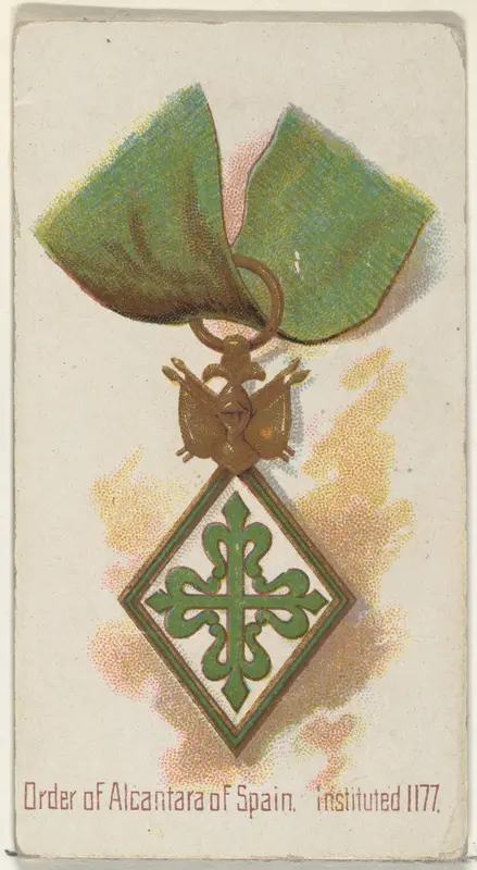 Order of Alcantara of Spain, Instituted 1177, from the World's Decorations series (N30) for Allen & Ginter Cigarettes Wall Art by Allen & Ginter - High-Resolution Digital Print