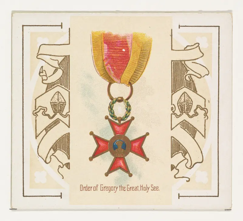 Order of Gregory the Great, Holy See, from the World's Decorations series (N44) for Allen & Ginter Cigarettes Wall Art by Allen & Ginter - High-Resolution Digital Print