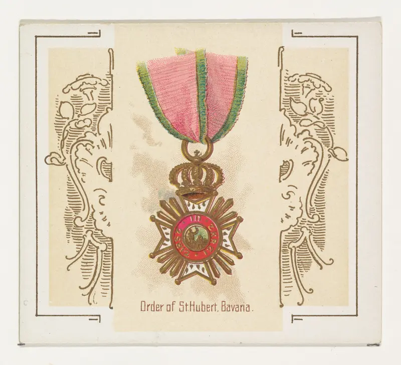 Order of Saint Hubert, Bavaria, from the World's Decorations series (N44) for Allen & Ginter Cigarettes Wall Art by Allen & Ginter - High-Resolution Digital Print