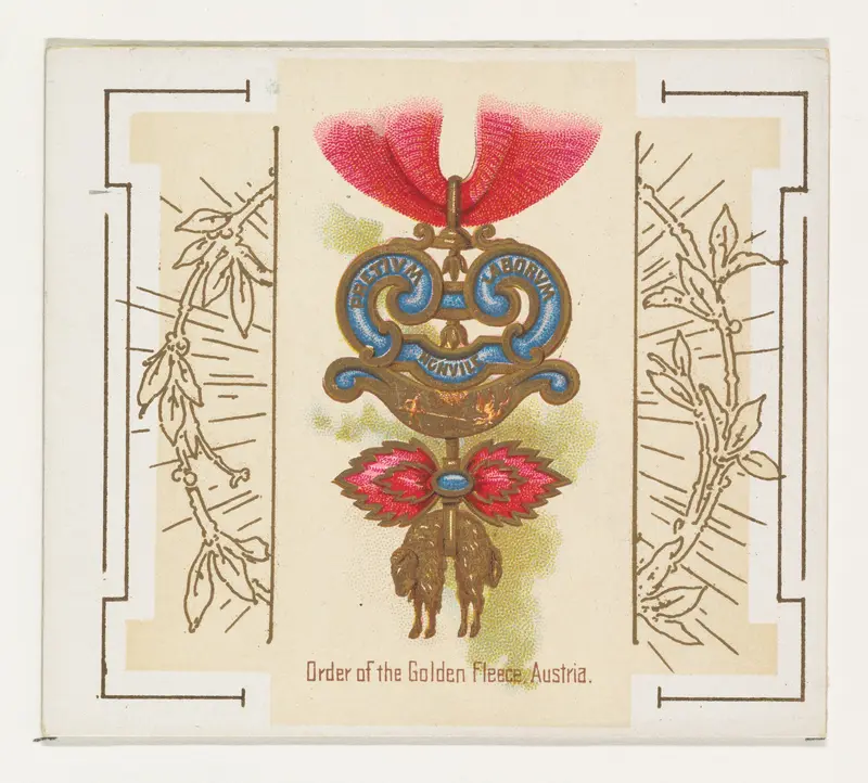 Order of the Golden Fleece, Austria, from the World's Decorations series (N44) for Allen & Ginter Cigarettes Wall Art by Allen & Ginter - High-Resolution Digital Print