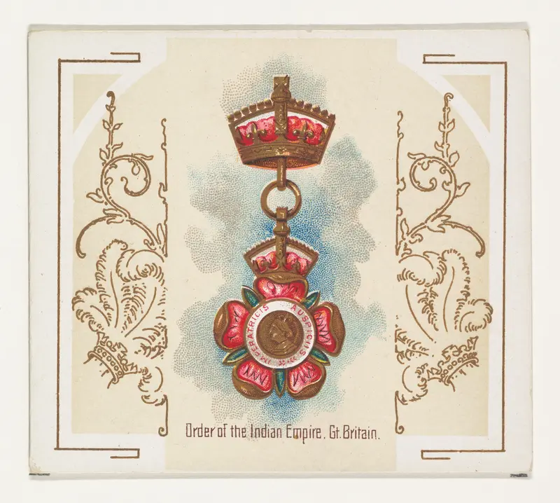 Order of the Indian Empire, Great Britain, from the World's Decorations series (N44) for Allen & Ginter Cigarettes Wall Art by Allen & Ginter - High-Resolution Digital Print