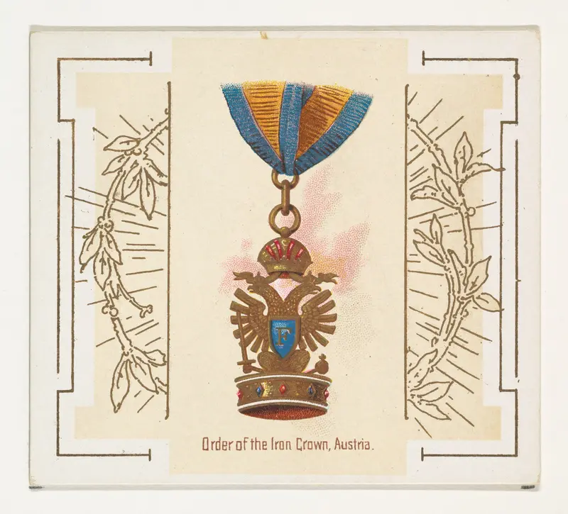 Order of the Iron Crown, Austria, from the World's Decorations series (N44) for Allen & Ginter Cigarettes Wall Art by Allen & Ginter - High-Resolution Digital Print