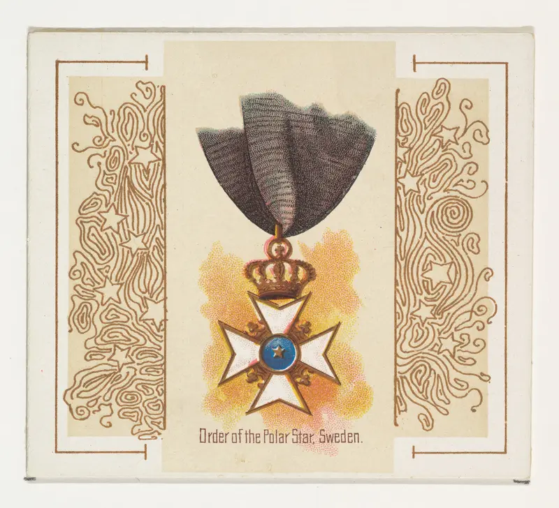 Order of the Polar Star, Sweden, from the World's Decorations series (N44) for Allen & Ginter Cigarettes Wall Art by Allen & Ginter - High-Resolution Digital Print