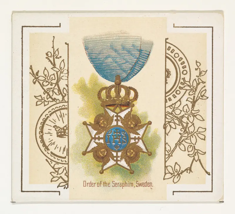 Order of the Seraphim, Sweden, from the World's Decorations series (N44) for Allen & Ginter Cigarettes Wall Art by Allen & Ginter - High-Resolution Digital Print