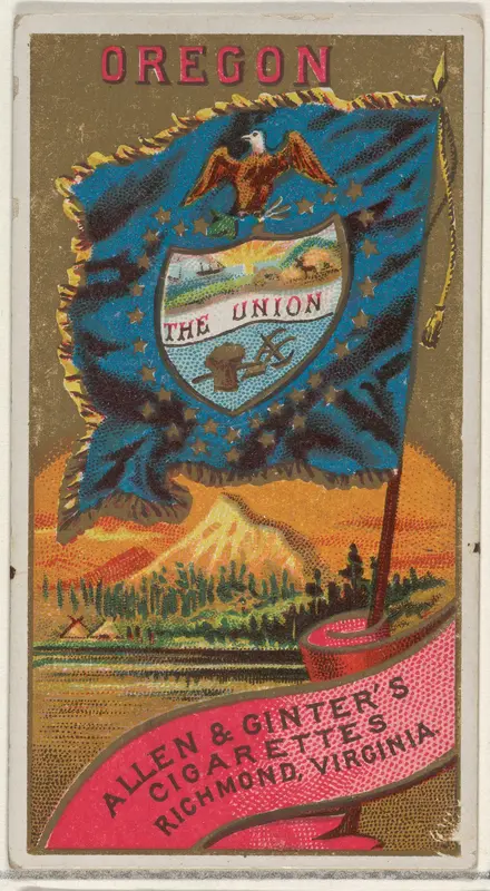 Oregon, from Flags of the States and Territories (N11) for Allen & Ginter Cigarettes Brands Wall Art by Allen & Ginter - High-Resolution Digital Print