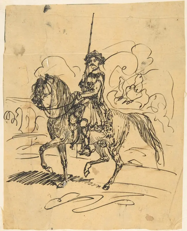 Oriental Rider Wall Art by Rodolphe Bresdin - High-Resolution Digital Print