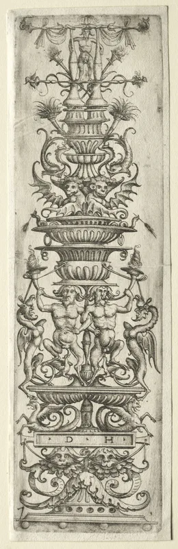 Ornament Fillet with Candelabre-Ornament Wall Art by Daniel Hopfer - High-Resolution Digital Print