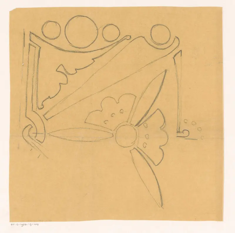 Ornament met bloemvorm Wall Art by Reinier Willem Petrus de Vries (1874-1953) - High-Resolution Digital Print