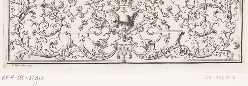 Ornament met een Mercuriusgezicht Wall Art by Unknown artist - High-Resolution Digital Print