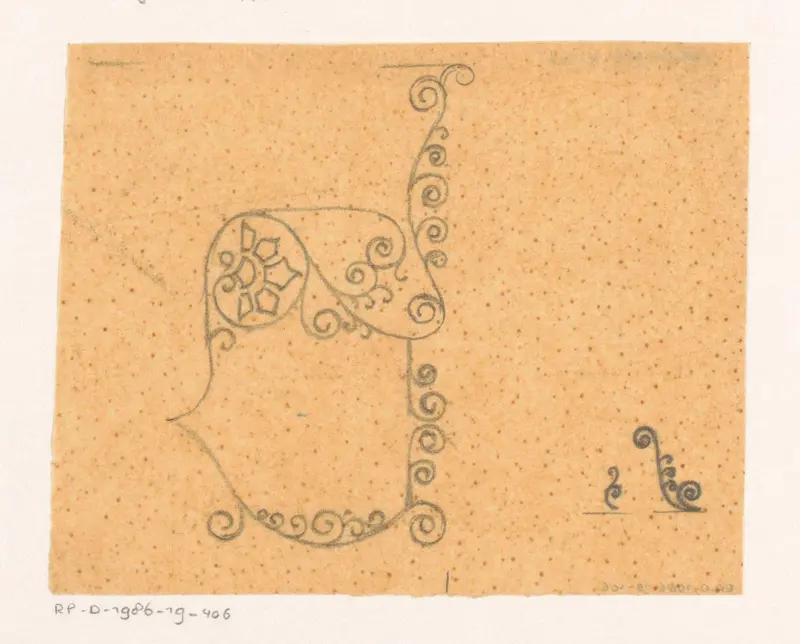 Ornament met krullende vormen Wall Art by Reinier Willem Petrus de Vries (1874-1953) - High-Resolution Digital Print