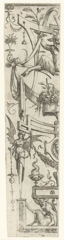 Ornament met twee saters Wall Art by Unknown artist - High-Resolution Digital Print