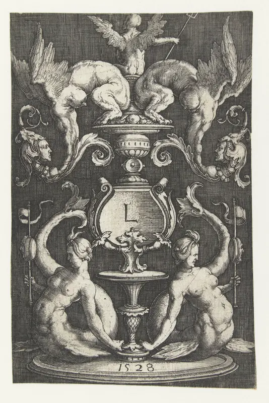 Ornament met twee sirenen Wall Art by Unknown - High-Resolution Digital Print