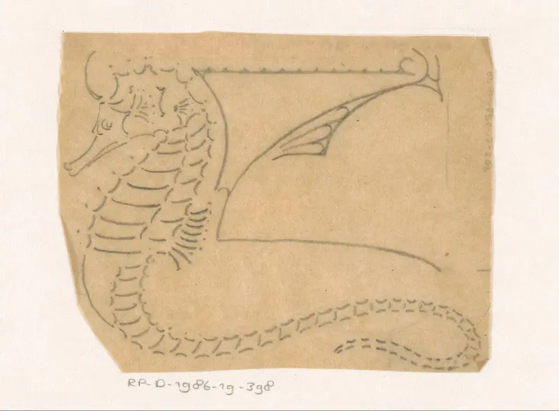 Ornament met zeepaardje Wall Art by Reinier Willem Petrus de Vries (1874-1953) - High-Resolution Digital Print