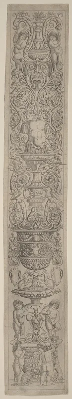 Ornament Panel: Four Children with a Cat and a Dog Wall Art by Andrea Zoan - High-Resolution Digital Print