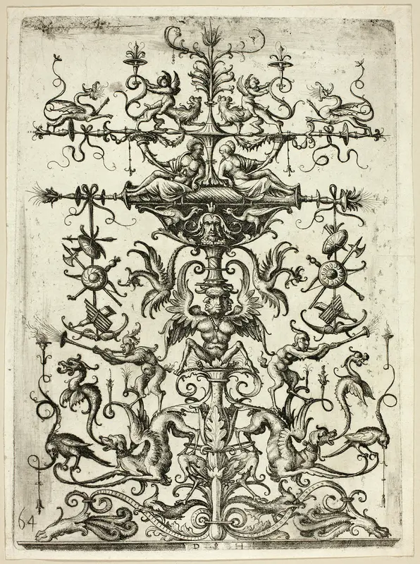 Ornament with Arabesques Wall Art by Daniel Hopfer, I - High-Resolution Digital Print