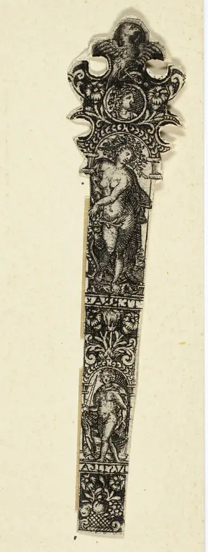 Ornamental Design for Knife Handle with Earth, from The Four Elements Wall Art by Johann Theodor de Bry - High-Resolution Digital Print