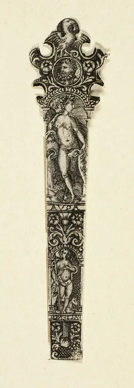 Ornamental Design for Knife Handle with Water, from The Four Elements Wall Art by Johann Theodor de Bry - High-Resolution Digital Print