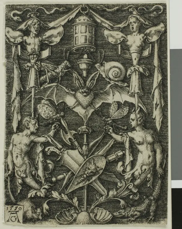 Ornamental Design with a Bat in the Centre