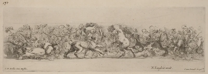 Ornamental Frieze with Grape Vine Wall Art by Stefano della Bella - High-Resolution Digital Print