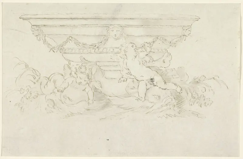 Ornamentale schaal met putti Wall Art by anonymous - High-Resolution Digital Print