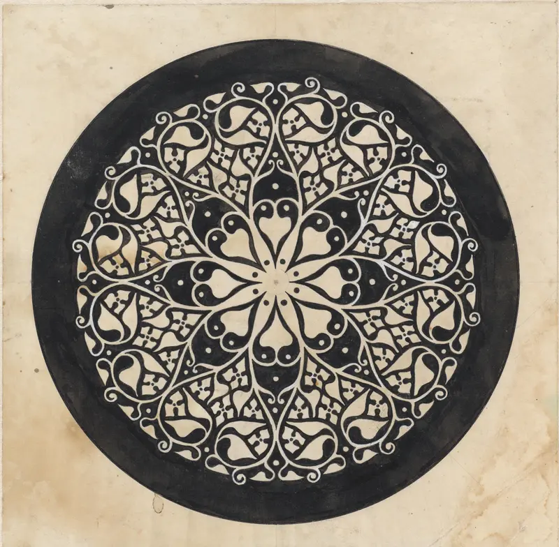 Ornamentale vlakvulling in een cirkel Wall Art by Theo Nieuwenhuis - High-Resolution Digital Print