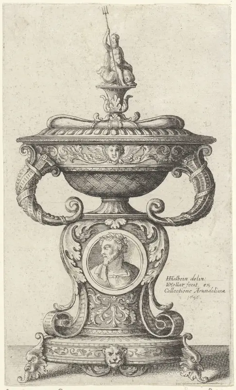 Ornamentele schaal met Neptunus Wall Art by Unknown - High-Resolution Digital Print