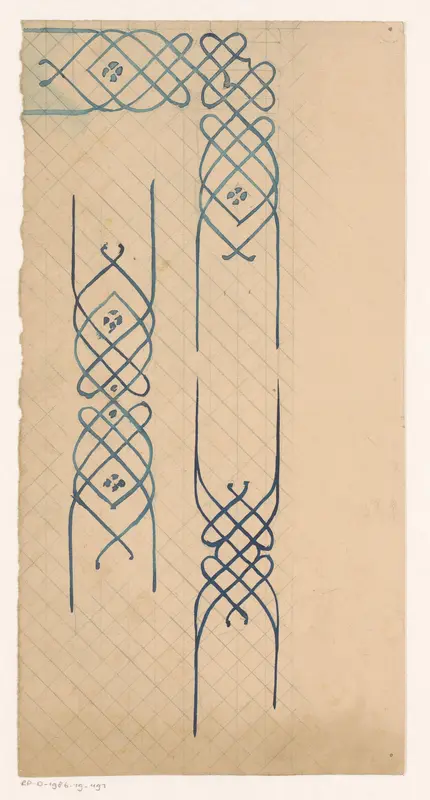 Ornamenten met gevlochten lijnen Wall Art by Reinier Willem Petrus de Vries (1874-1953) - High-Resolution Digital Print