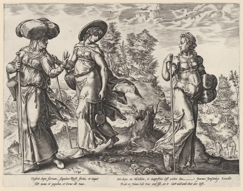Orpa verlaat Naomi en Ruth Wall Art by Adriaan de Weerdt - High-Resolution Digital Print