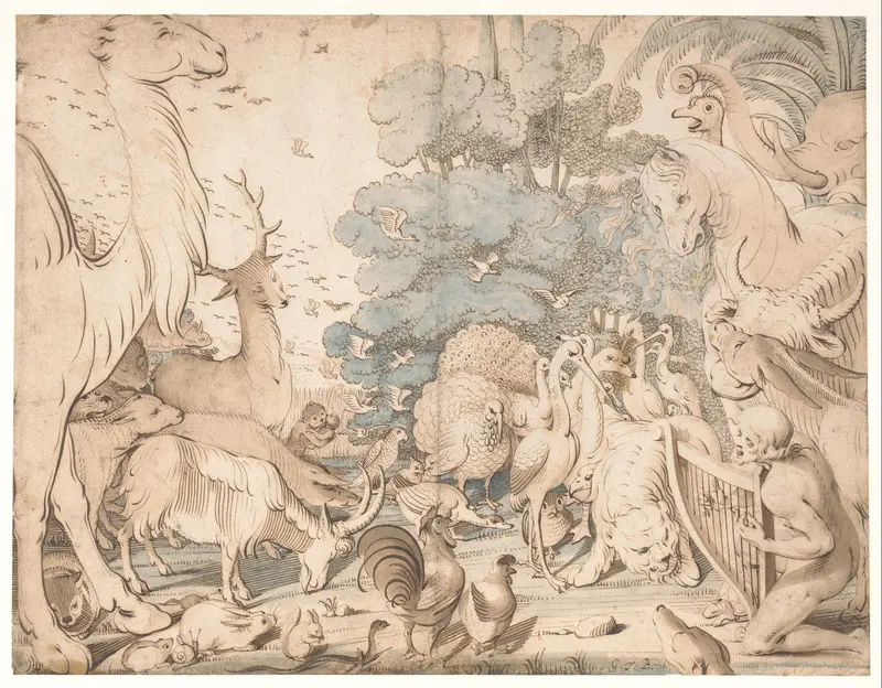 Orpheus betovert de dieren met zijn spel Wall Art by Unknown - High-Resolution Digital Print